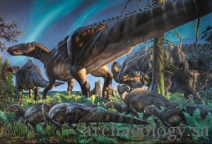 An artist's depiction of what researchers believe the dinosaur looked like. Credit: James Havens