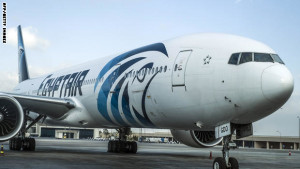 A picture taken on September 30, 2015 shows an Egypt Air plane on the tarmac of Cairo international Airport. AFP PHOTO / KHALED DESOUKI        (Photo credit should read KHALED DESOUKI/AFP/Getty Images)