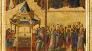 الجانب الأيسر لإحدى اللوحات الدينية المزدوجة تعود إلى القرن الرابع عشر